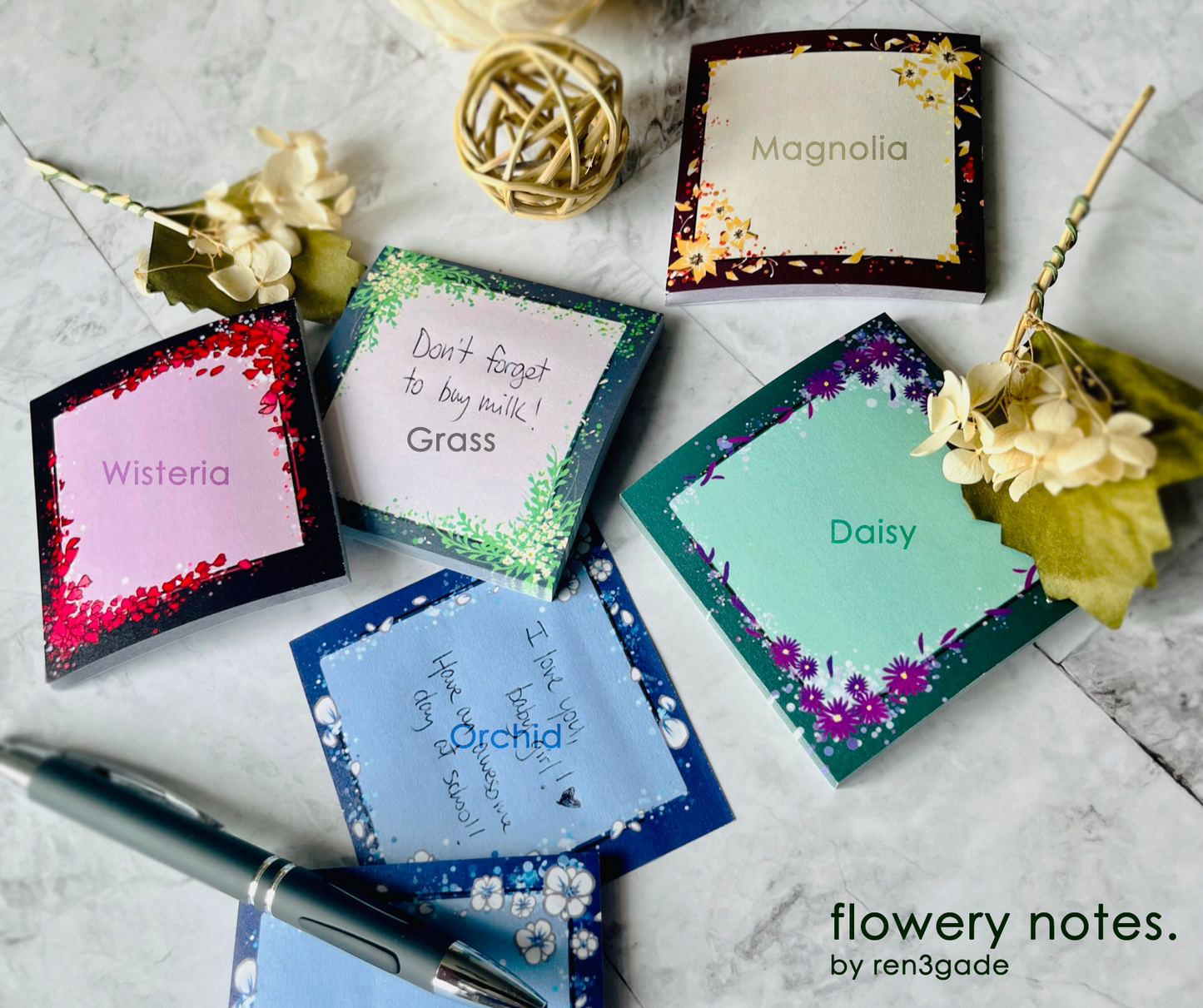 Flowery Notes :: Post-it Notes