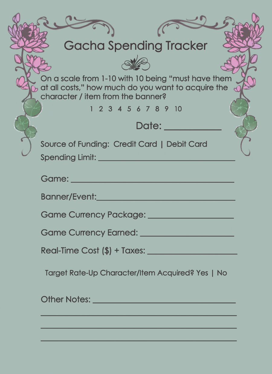 Gamble Elegantly :: Gacha Tracker Pads