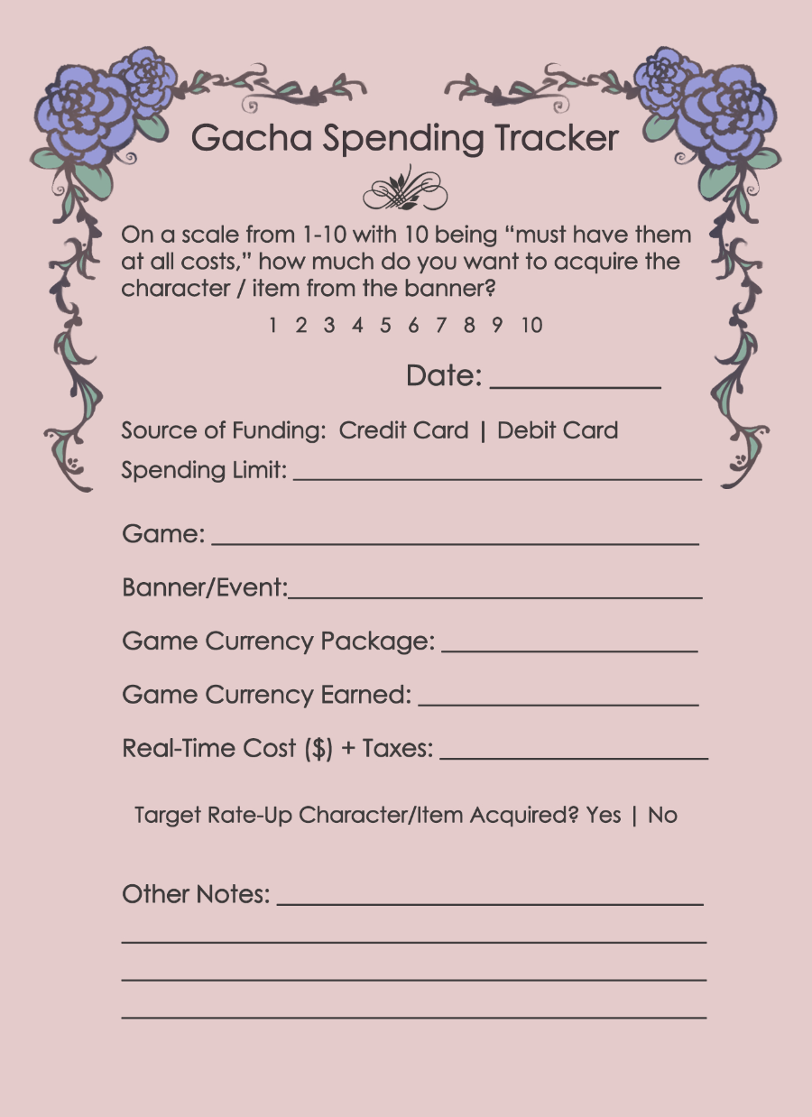 Gamble Elegantly :: Gacha Tracker Pads