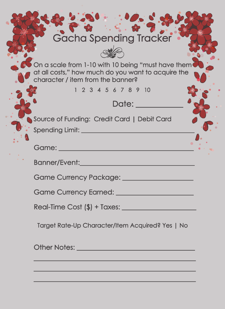 Gamble Elegantly :: Gacha Tracker Pads